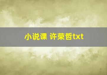 小说课 许荣哲txt